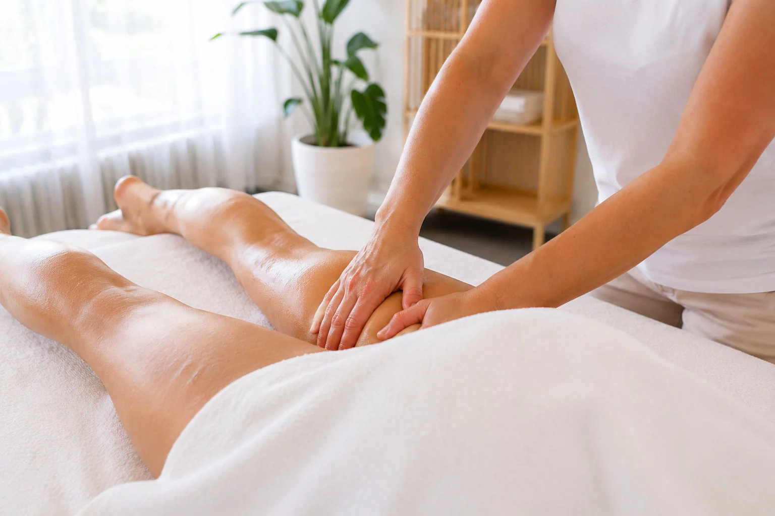 Sanfte manuelle Lymphdrainage im Massage Zentrum Glattbrugg mit ruhigen Grifftechniken